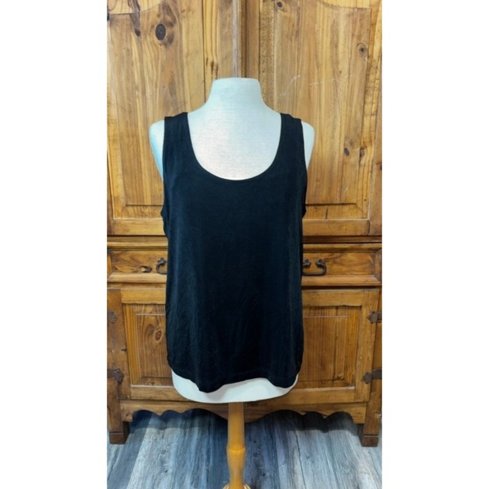 Chico's Travelers Size 3 Black Tank Top | Sleeveless Stretch Knit | XL